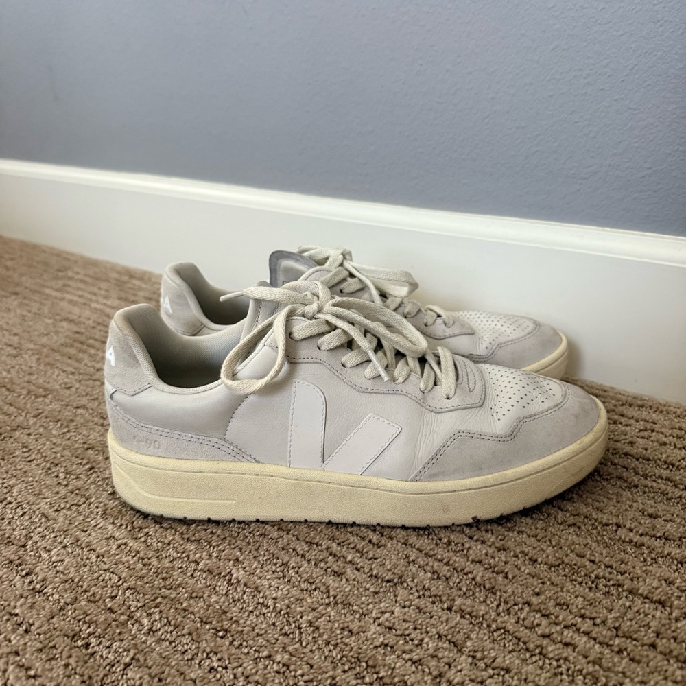 Veja Cream and Gray Sneakers